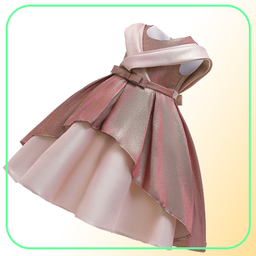 Flower Baby Girls Dress Opening Ceremony Clothing Silk Tutu Party Evening Elegant Girls Princess Dress Kids Vestidos