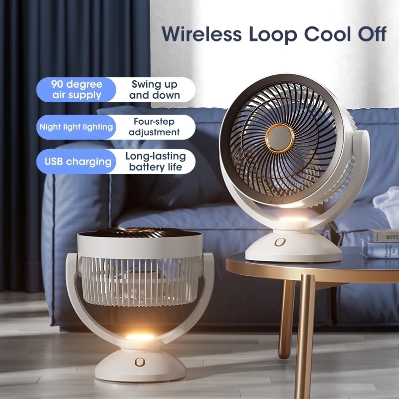 2026 New Other Home Garden Portable Circulating Desktop Large Wind Adjustable Night Light Household Electric Fan 230725 Free Shipping