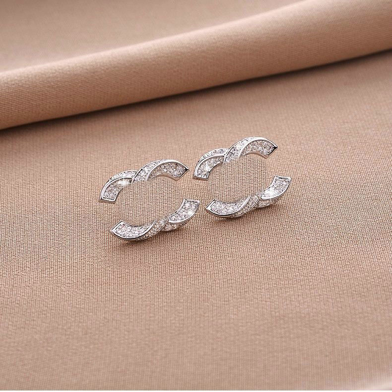 20 Style Mixed Designers Letters Stud Geometric Famous Women 925 Silver Crystal Rhinestone Earring Wedding Party Jewerlry Gift