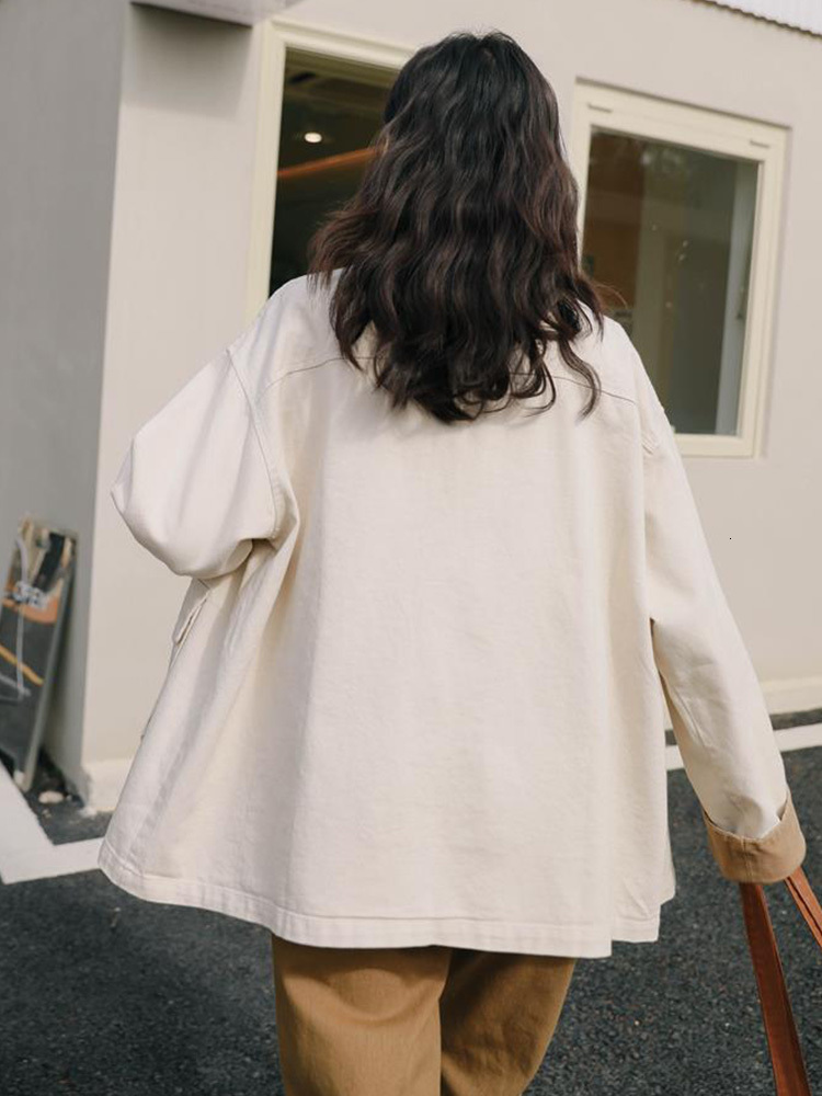 Womens Jackets Spring Autumn Women Vintage Loose Single Breasted Denim Jacket Streetwear Female Retro Lapel Pocket Jeans Coat Outwear 230726