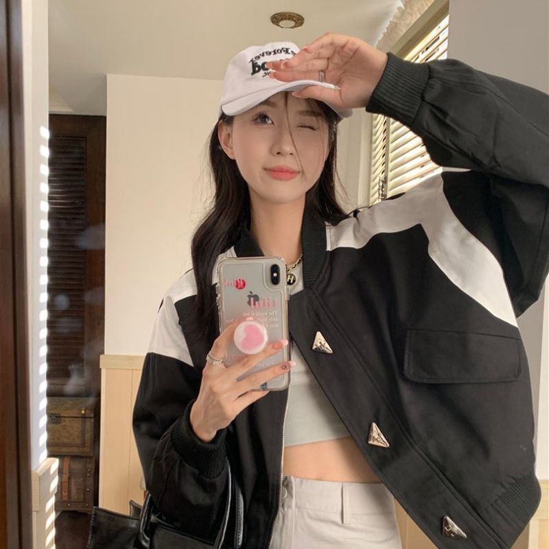 Womens Jackets Deeptown Vintage Harajuku Green Zip Bomber Women Korean Style Streetwear 90s Patchwork Oversize Jacket Hippie Tracksuit 230726