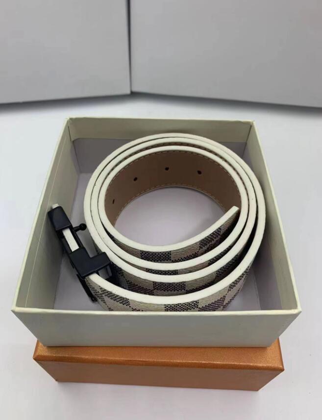 Fashion luxury belt men's women's plaid striped leather belt designer high quality belt 3.5CM letter