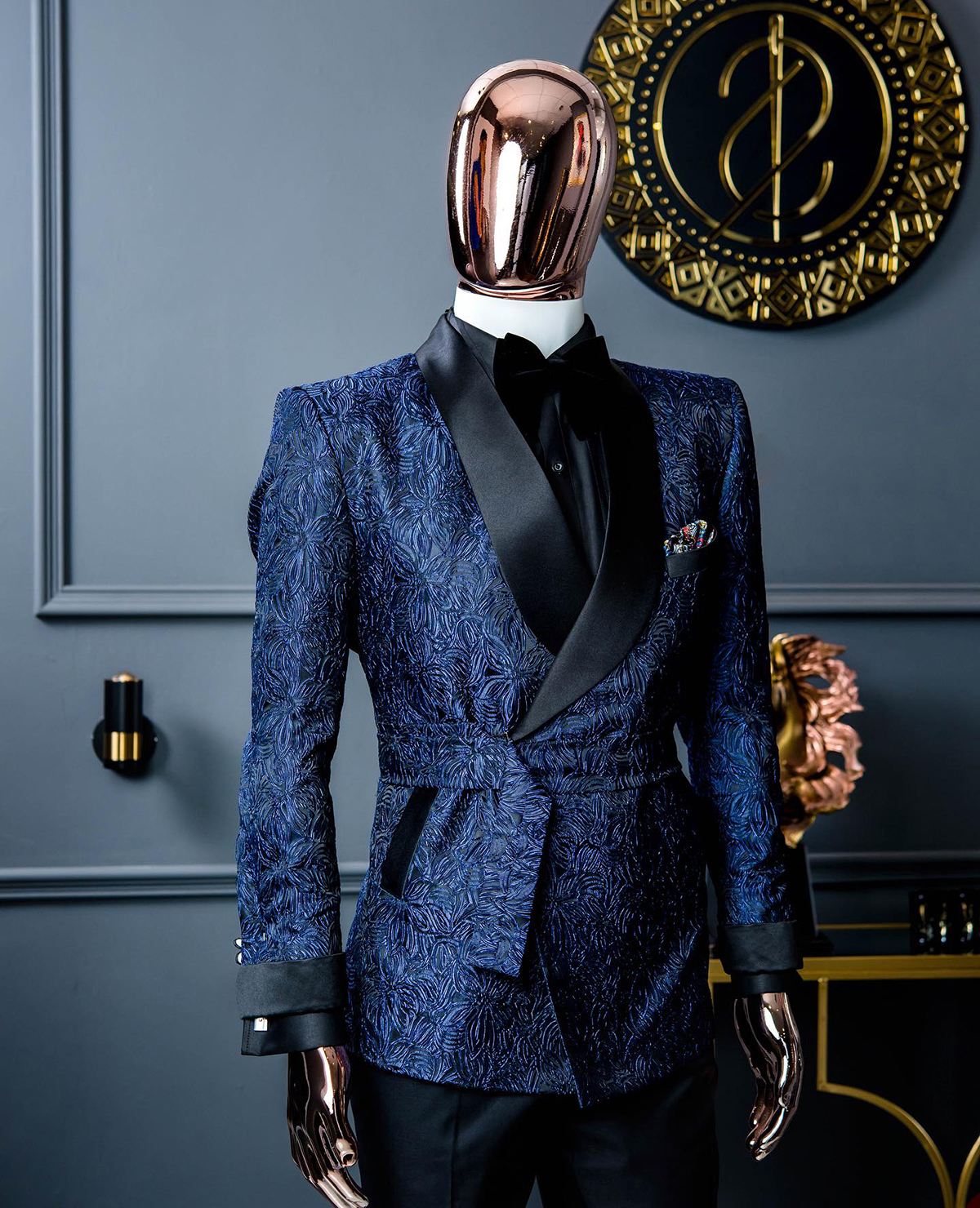 Elegant Jacquard Tuxedo Suits for Men: Shawl Lapel, Custom Fit, Wedding & Events