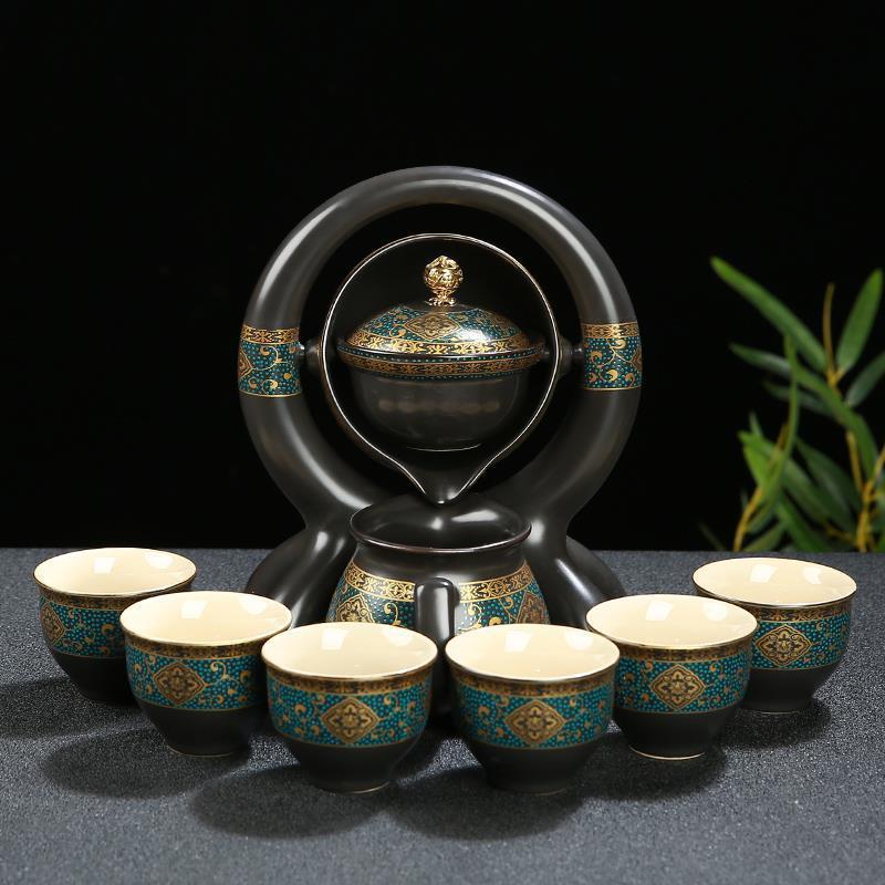 Tea Cups Highend matcha set Semiautomatic Set Chinese Style ceramic juego de te Ceramic Kungfu Teapot Living Room Office Maker 230726