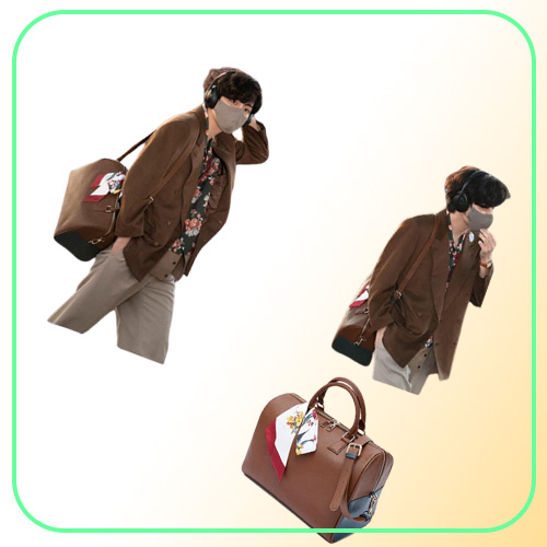 Duffel Bags Kim Taehyung Design Large Capacity Backpack Soft Leather Mute Boston Bag Messenger Shoulder Couple Birthday Gift C33Du