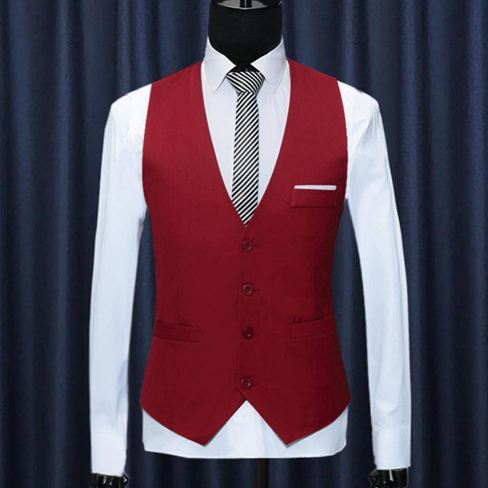 Mens Vests men formal waistcoats dress suit vest slim Three button Polyester Spandex casual sleeveless British autumnn ves 230726