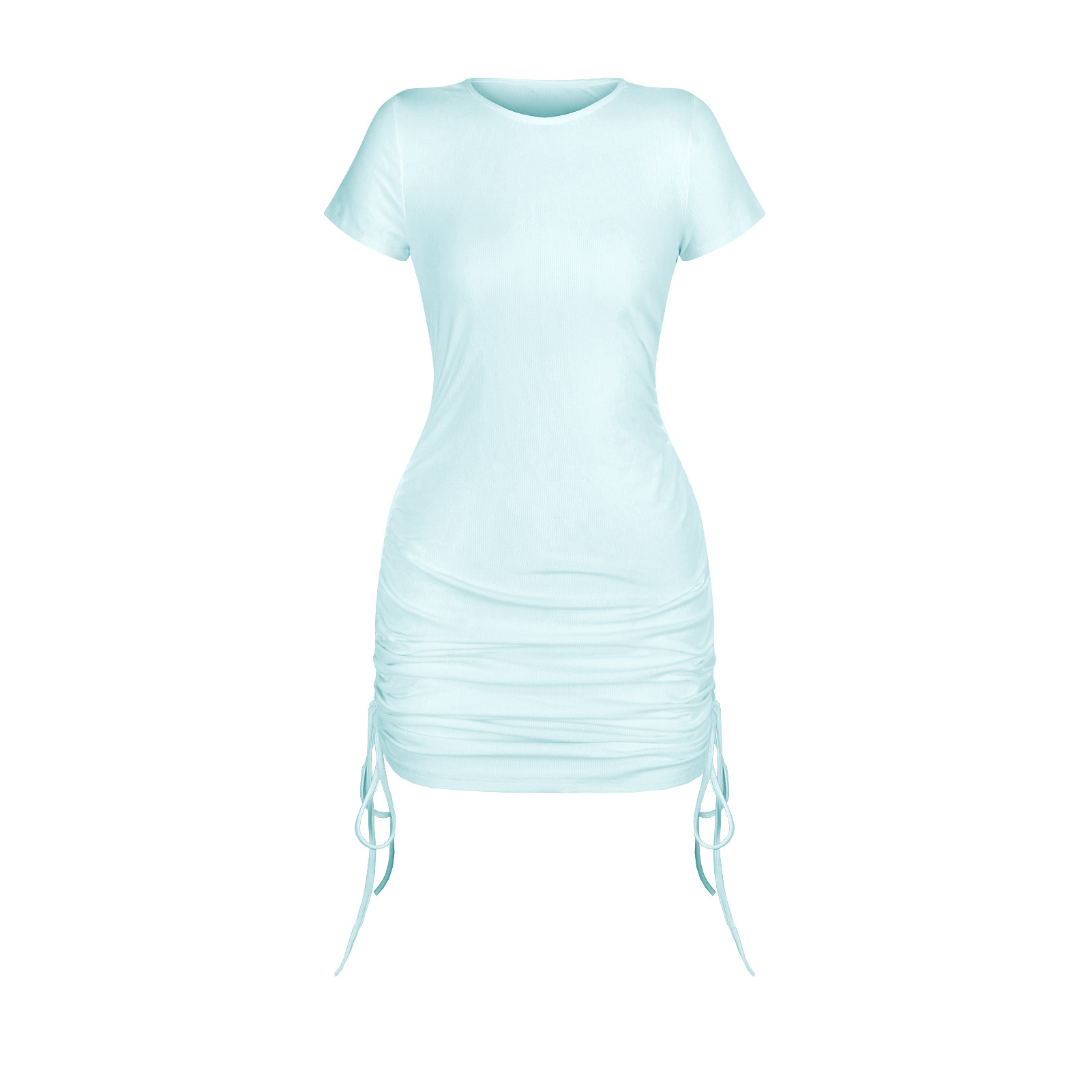 Dress for women designer womens short sleeve dresses women's sexy over the knee boots package hip skirt Summer solid color fashion tight drawstri