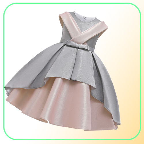 Flower Baby Girls Dress Opening Ceremony Clothing Silk Tutu Party Evening Elegant Girls Princess Dress Kids Vestidos