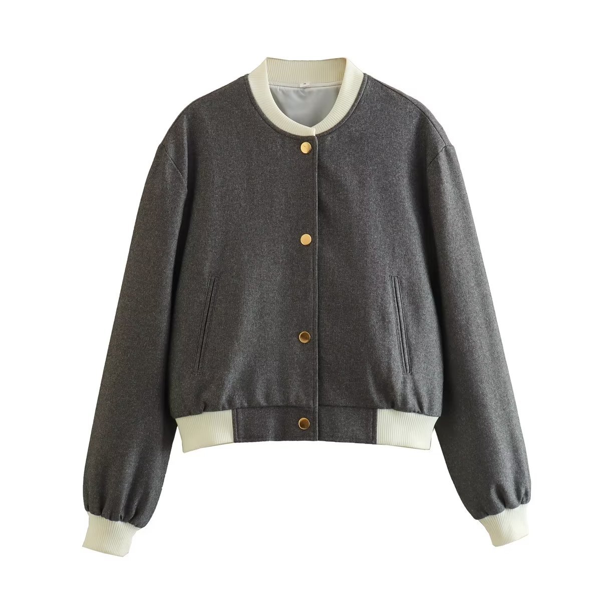 Womens Jacket Short Bomber Women Traf Zaba Long Sleeve Khaki Color Ladies Button Closure Cropped Jacket AAA Discount for in-store purchases