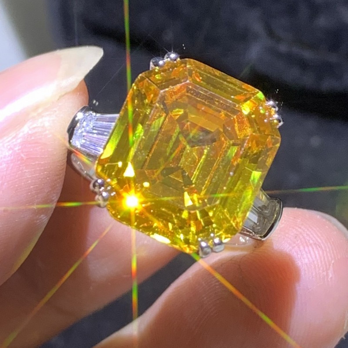 Handmade Wedding Rings Luxury Jewelry 925 Sterling Silver Lagre Asscher Yellow Topaz CZ Diamond Gemstones Moissanite Eternity Party Women Wedding Band