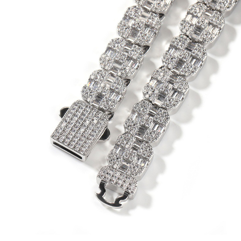 12mm Hip Hop Rock Candy Chain Mens Necklace Bling T Zircon Cross 18k Gold Chain