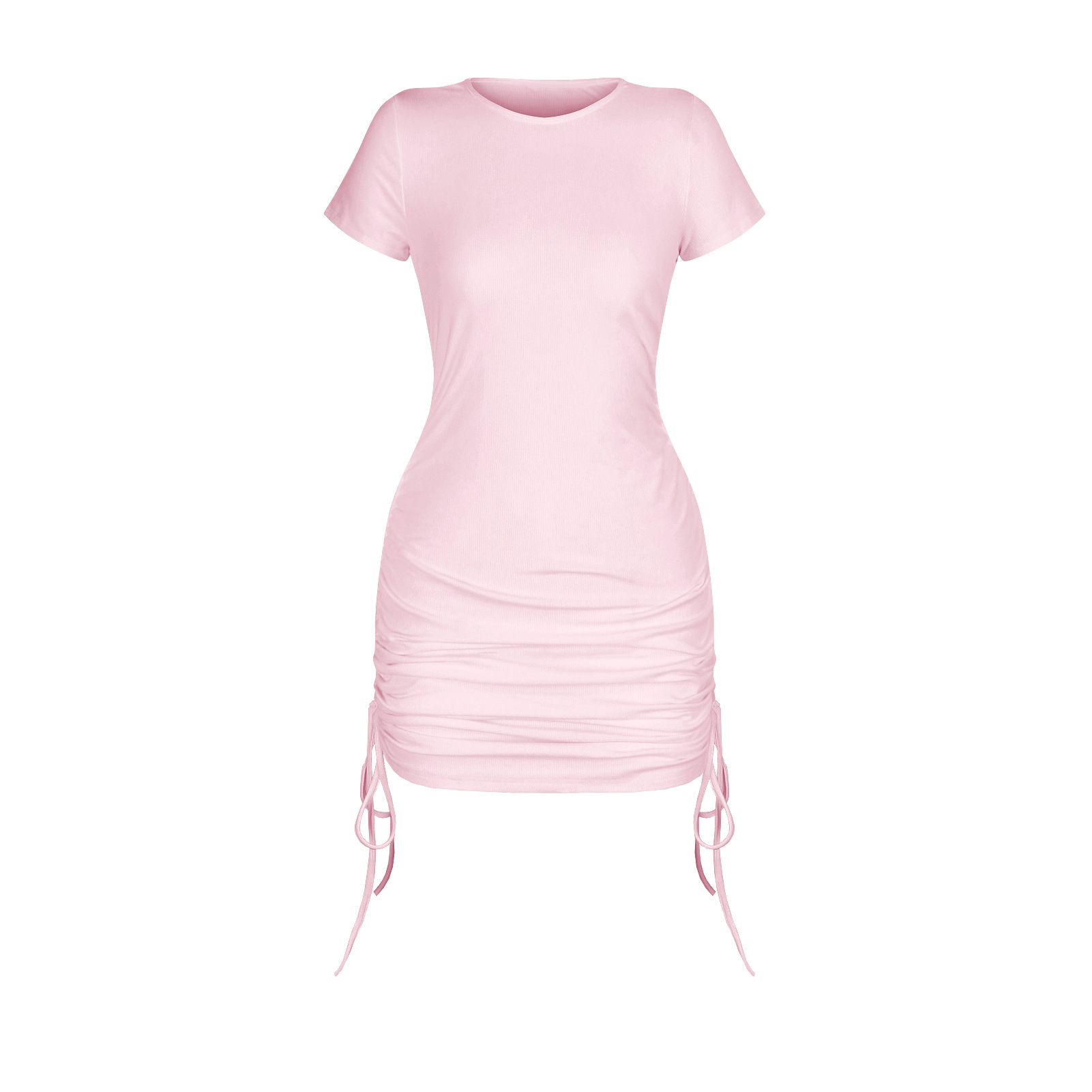 Dress for women designer womens short sleeve dresses women's sexy over the knee boots package hip skirt Summer solid color fashion tight drawstri