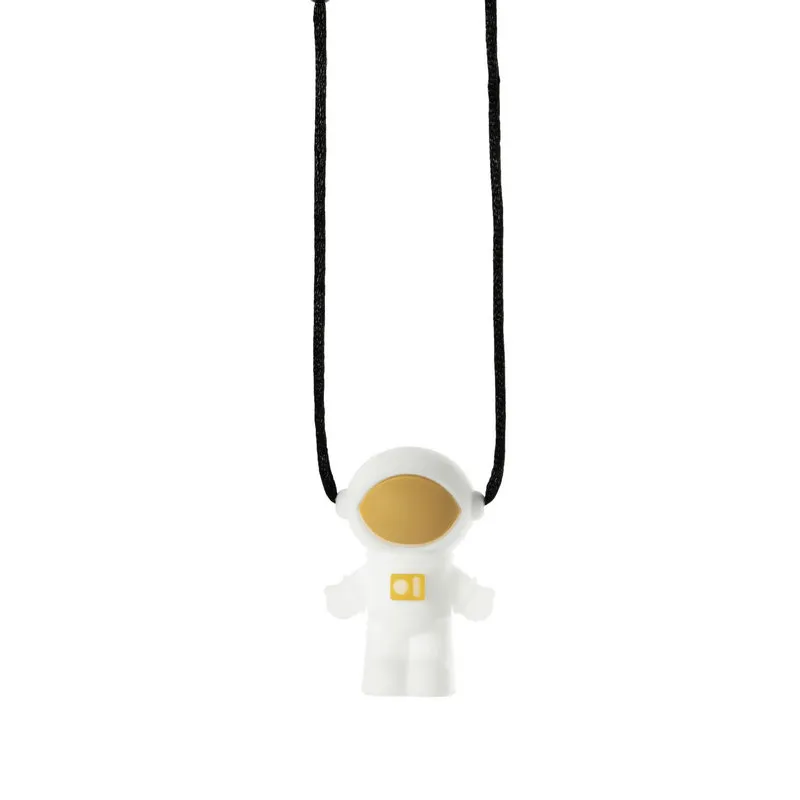 Astronaut Pendant Necklace Baby Teethers Safe Silicone Chew Beads Spaceman Teething Pendant Chewable Nursing Jewelry for Infant ToddlersZZ