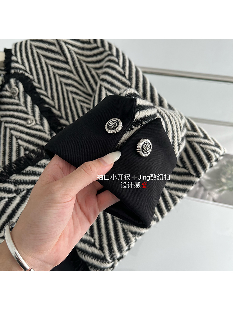 Womens Jackets Circyy Striped for Women Cropped Coat Autumn Long Sleeve ONeck Single Breasted Vintage Fashion Elegant Coats 230726