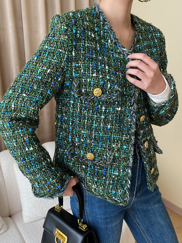 Womens Jackets Circyy Green for Women Fall French Office Lady Single Breasted Long Sleeve Coat Elegant Vintage Chic Crop Coats 230726