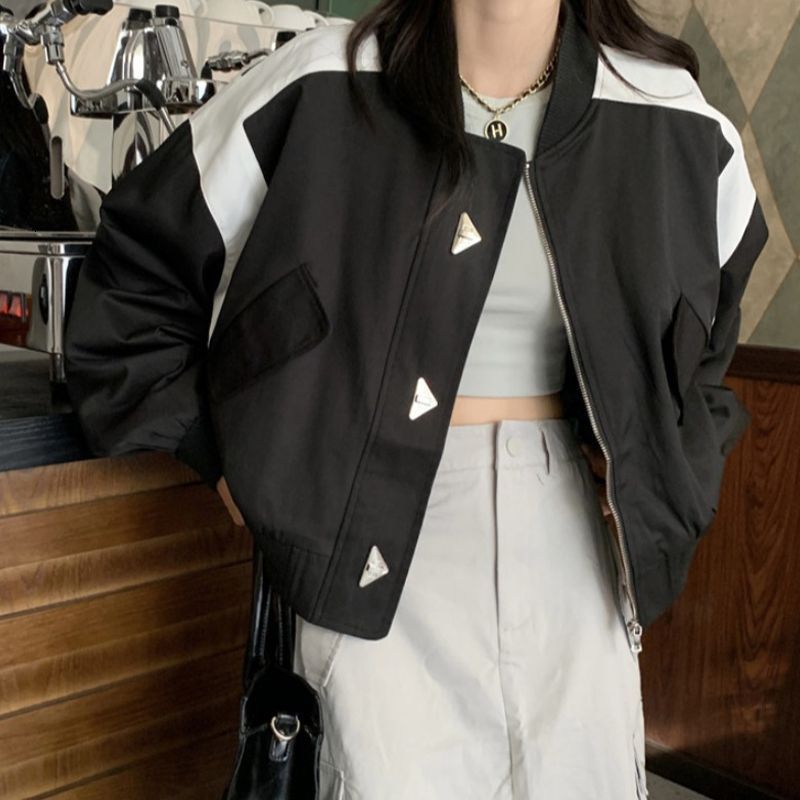 Womens Jackets Deeptown Vintage Harajuku Green Zip Bomber Women Korean Style Streetwear 90s Patchwork Oversize Jacket Hippie Tracksuit 230726