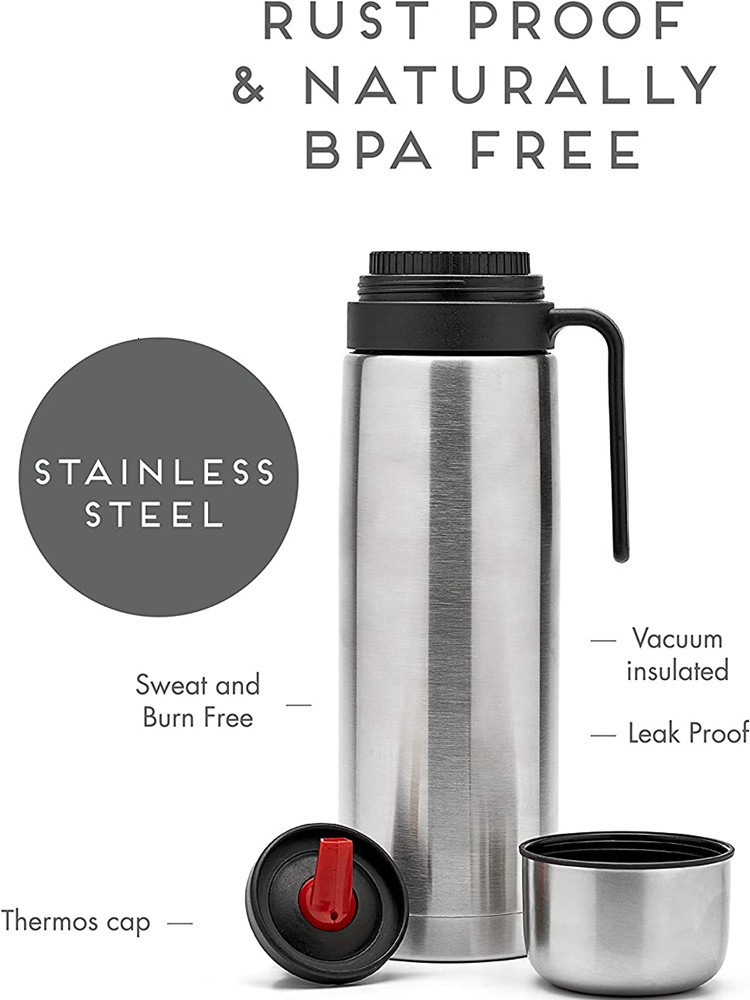 Tea Cups 1000ml Double Wall Stainless Steel Vacuum Insulated termos Lid Mug with Handle Yerba thermos mate bottle for cup 230726