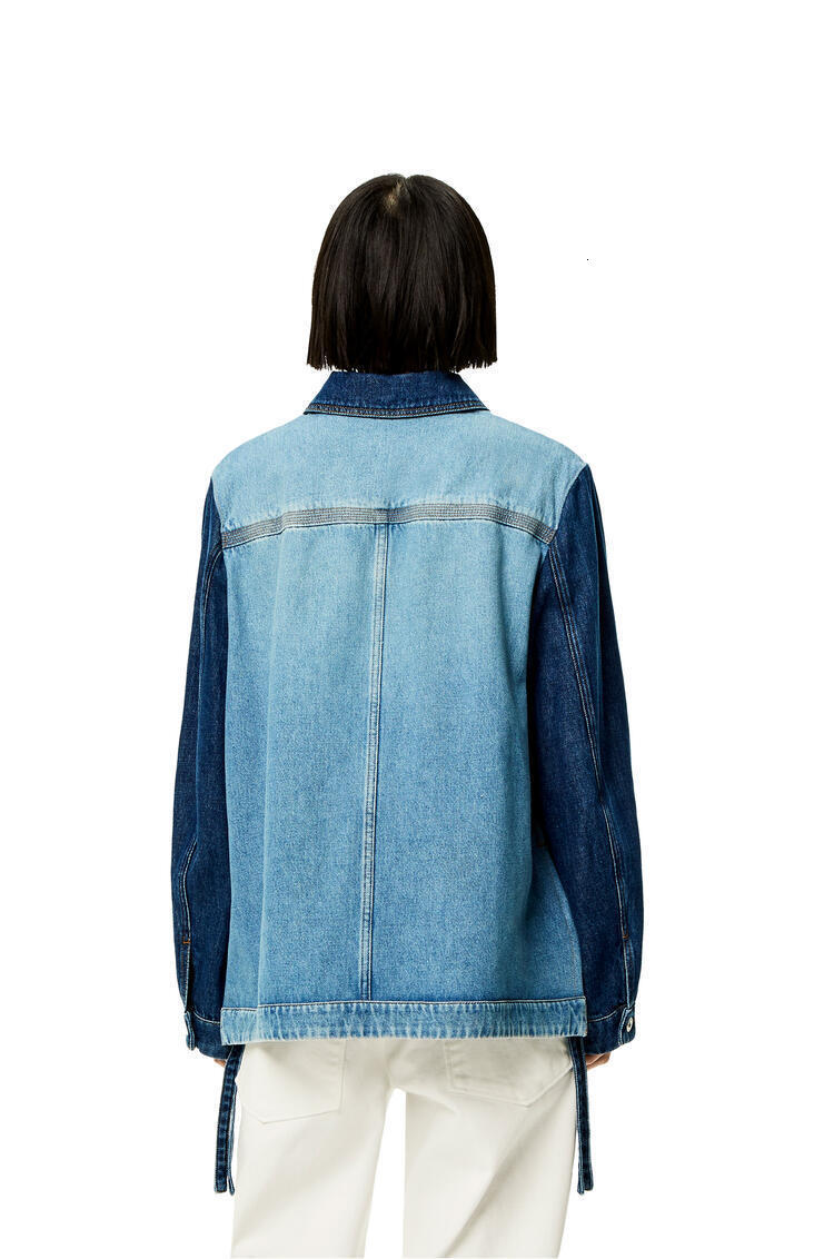 Womens Jackets 128637 128638 128639 Fashion Classic Trendy Women Men Stitching Contrast Denim Jacket Leather Pocket Top L1 230726