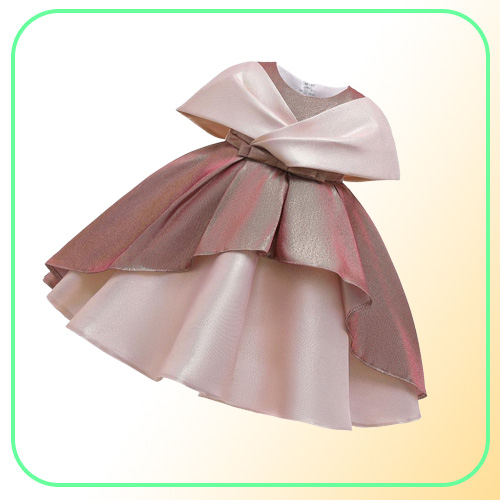 Flower Baby Girls Dress Opening Ceremony Clothing Silk Tutu Party Evening Elegant Girls Princess Dress Kids Vestidos