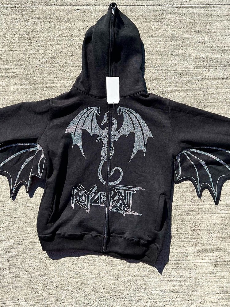 Mens Hoodies Sweatshirts Y2K Style Clothes Fashion Retro Street Zip Hoodie Fire Dragon Pattern Unisex Sports Fancy Shoulder Sleeve Top 230725