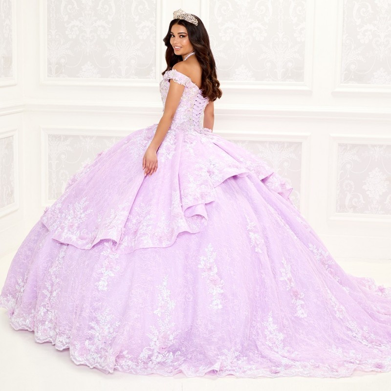 Lavender Sexy Off the Shoulder Ball Gown Quinceanera Dresses Appliques Lace Tull Cinderella 16 Princess Gowns Vestidos De 15 Anos
