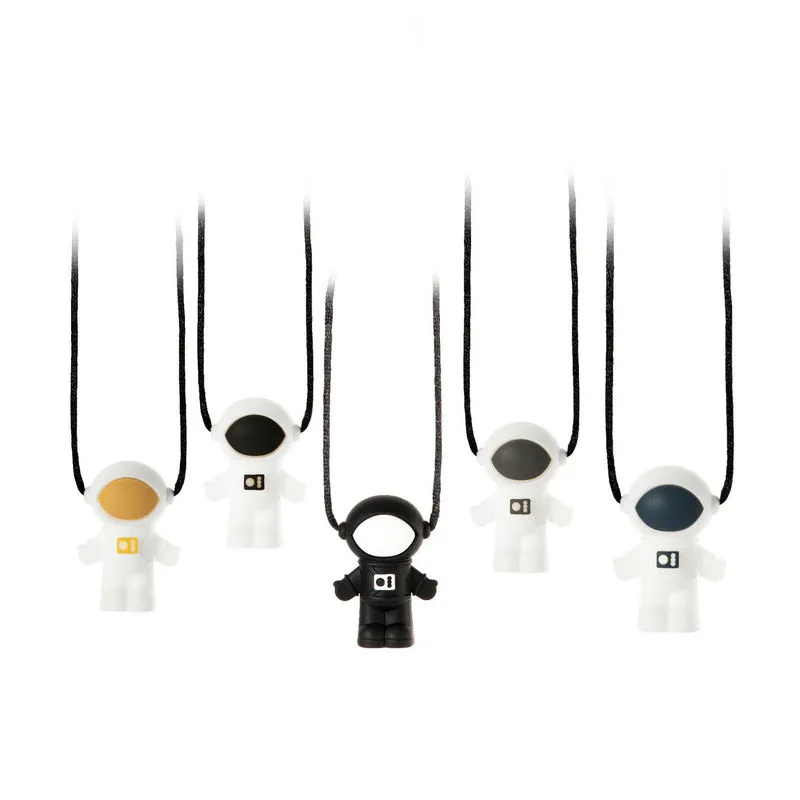 Astronaut Pendant Necklace Baby Teethers Safe Silicone Chew Beads Spaceman Teething Pendant Chewable Nursing Jewelry for Infant ToddlersZZ