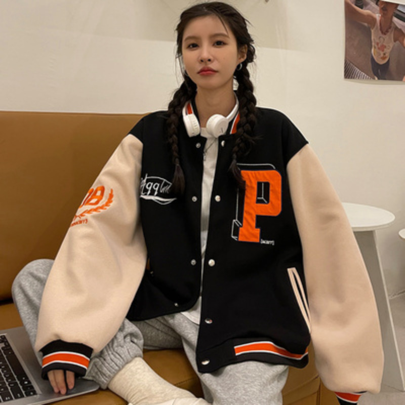 Womens Jackets Deeptown Vintage Baseball Jacket Oversize Korean Fashion Y2k Streetwear Varsity College Bomber Coat Aesthetic 230726