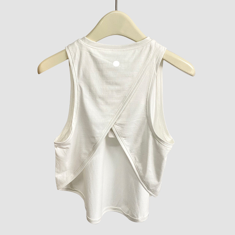 Yoga Muscle Loose Womens Vest Cross Back Vest Sleeveless Tank Sport Smock Top women 02
