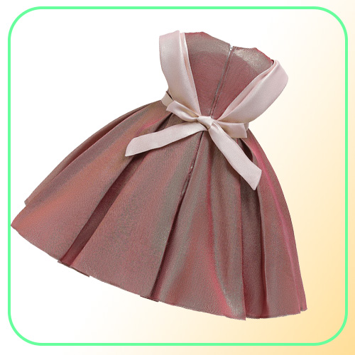 Flower Baby Girls Dress Opening Ceremony Clothing Silk Tutu Party Evening Elegant Girls Princess Dress Kids Vestidos