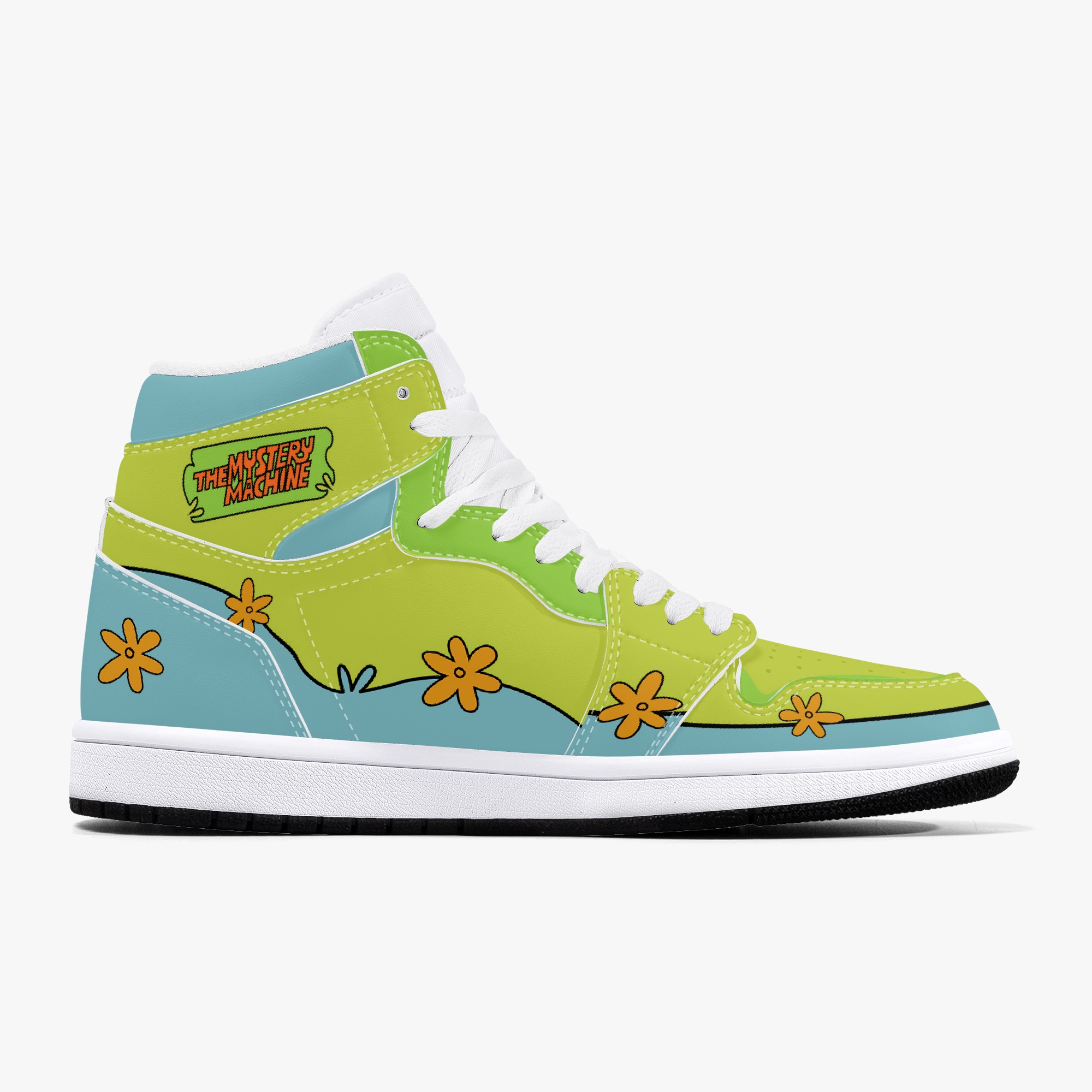 diy basketball shoes mens womens green flower trainers outdoor sports 36-48