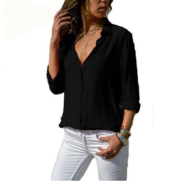 Women's Blouses Shirts Spring Autumn Casual Blouse Long Sleeve Elegant Women Tops Single Row Button Women Clothes Streetwear Women Black Red Shir