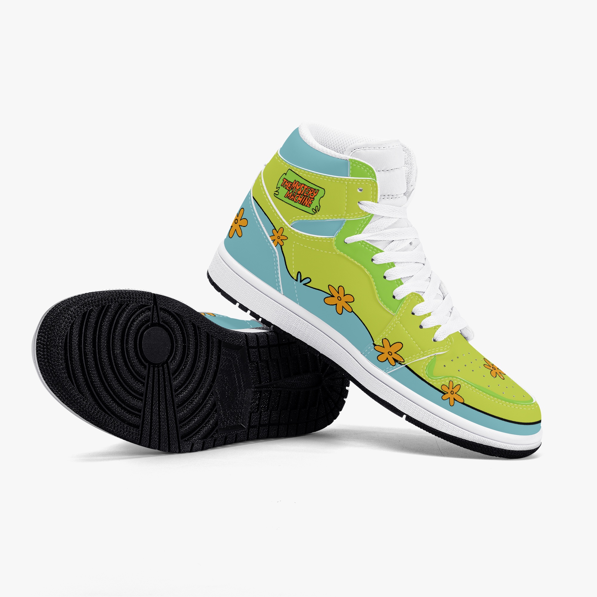 diy basketball shoes mens womens green flower trainers outdoor sports 36-48