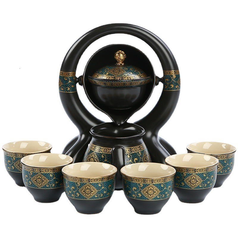 Tea Cups Highend matcha set Semiautomatic Set Chinese Style ceramic juego de te Ceramic Kungfu Teapot Living Room Office Maker 230726