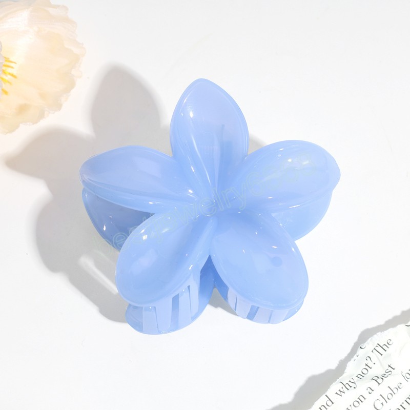 Korean Style Flower Hair Claws Sweet Jelly Color Plastic Ponytail Holder Hair Clips For Women Girls Makeup Bath Hair Accessories