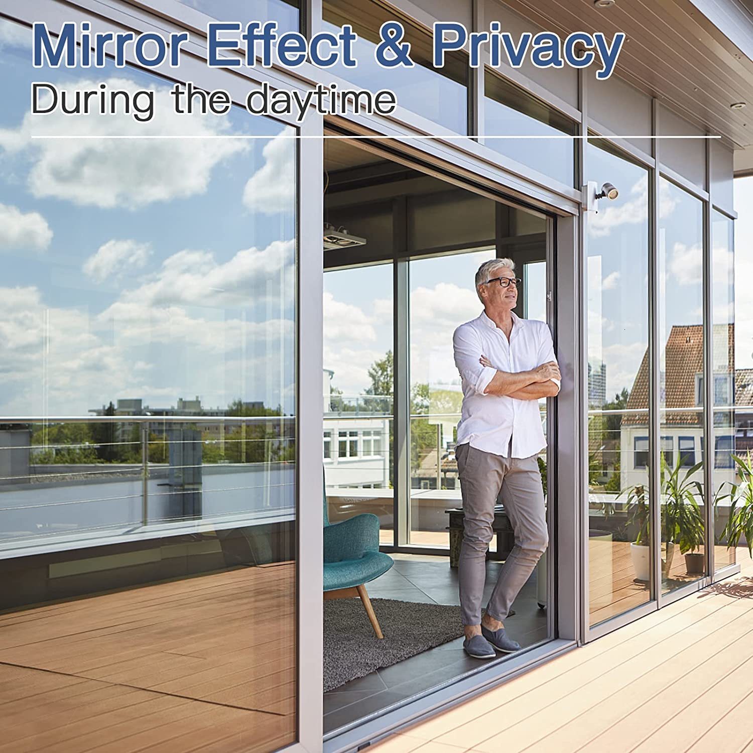 Window Stickers Window Film One Way Privacy Self-adhesive Glass Sticker for Home Office Reflective Mirror Film Sun Blocking Anti UV Window Tint 230725