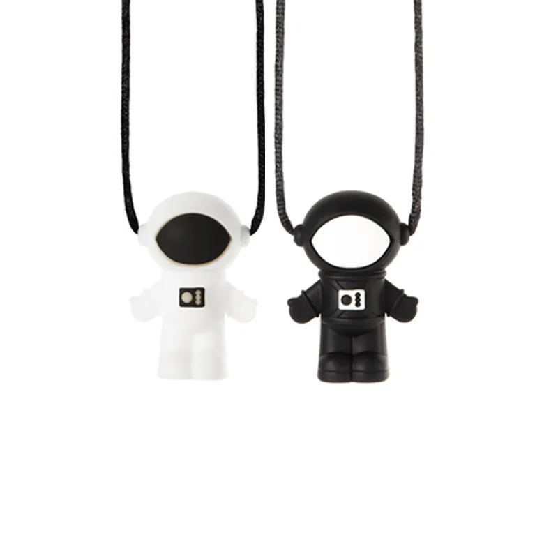 Astronaut Pendant Necklace Baby Teethers Safe Silicone Chew Beads Spaceman Teething Pendant Chewable Nursing Jewelry for Infant ToddlersZZ