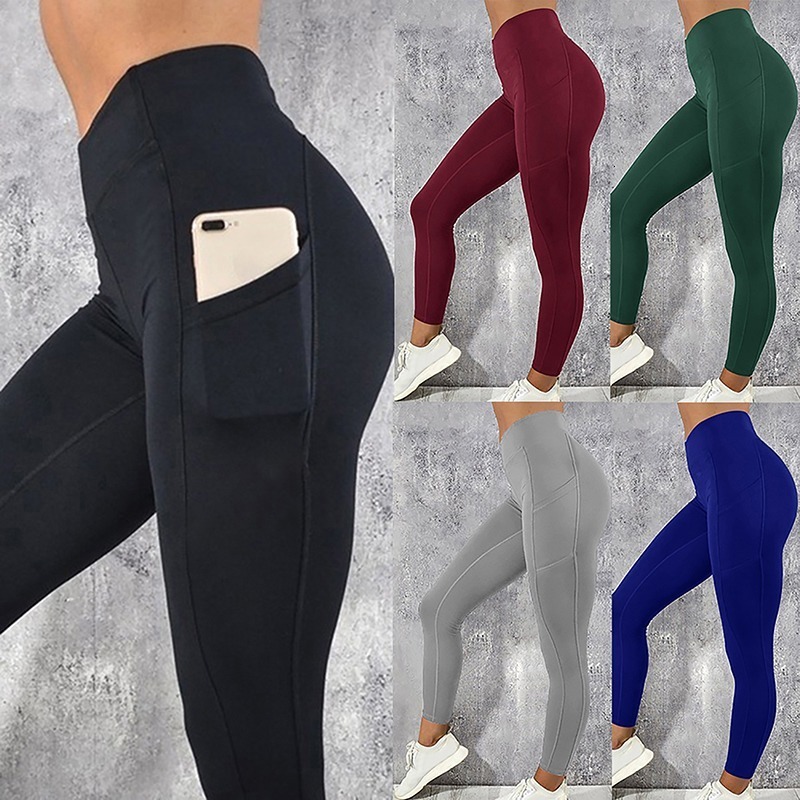 Women's Pants Capris Black Sexy Women Yoga Sport Leggings Phone Pocket Fitness Running Pants Stretchy Sportswear Gym Leggings Slim Yoga Pant 2307