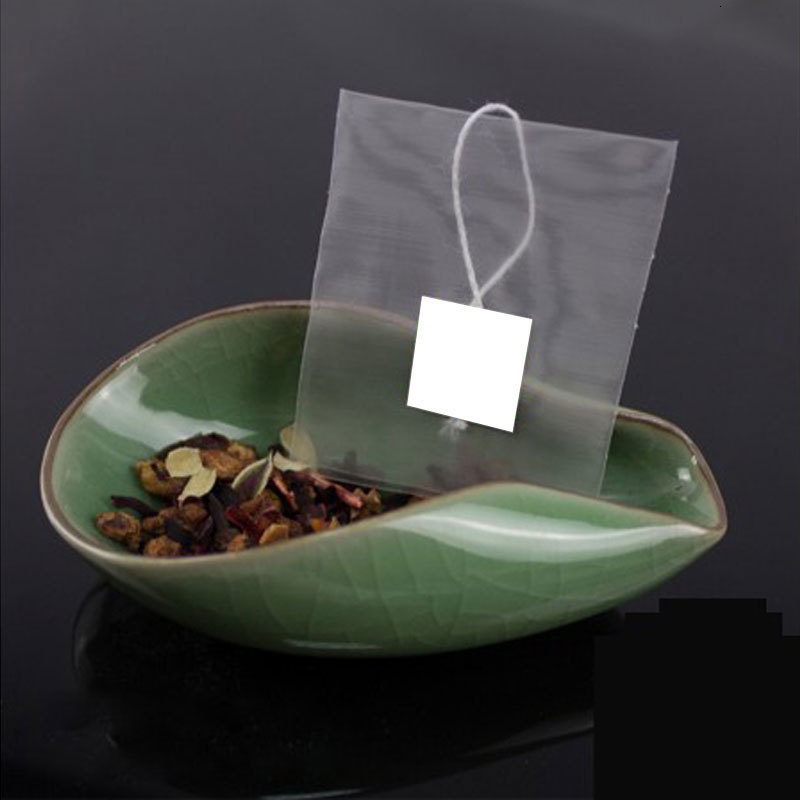 Tea Strainers 100pcslot Corn Fiber Pyramid Bags Sealed Heat Biodegradable Infuser Filter Bag 230726