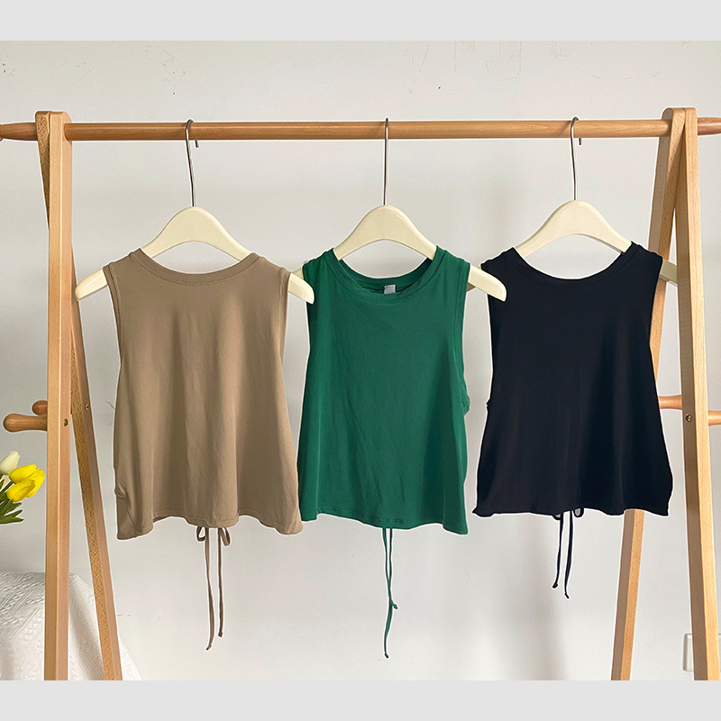 Womens Summer Vest Loose Yoga Cross Back Sport Gym Sleeveless Tank Sport Women Smock Top