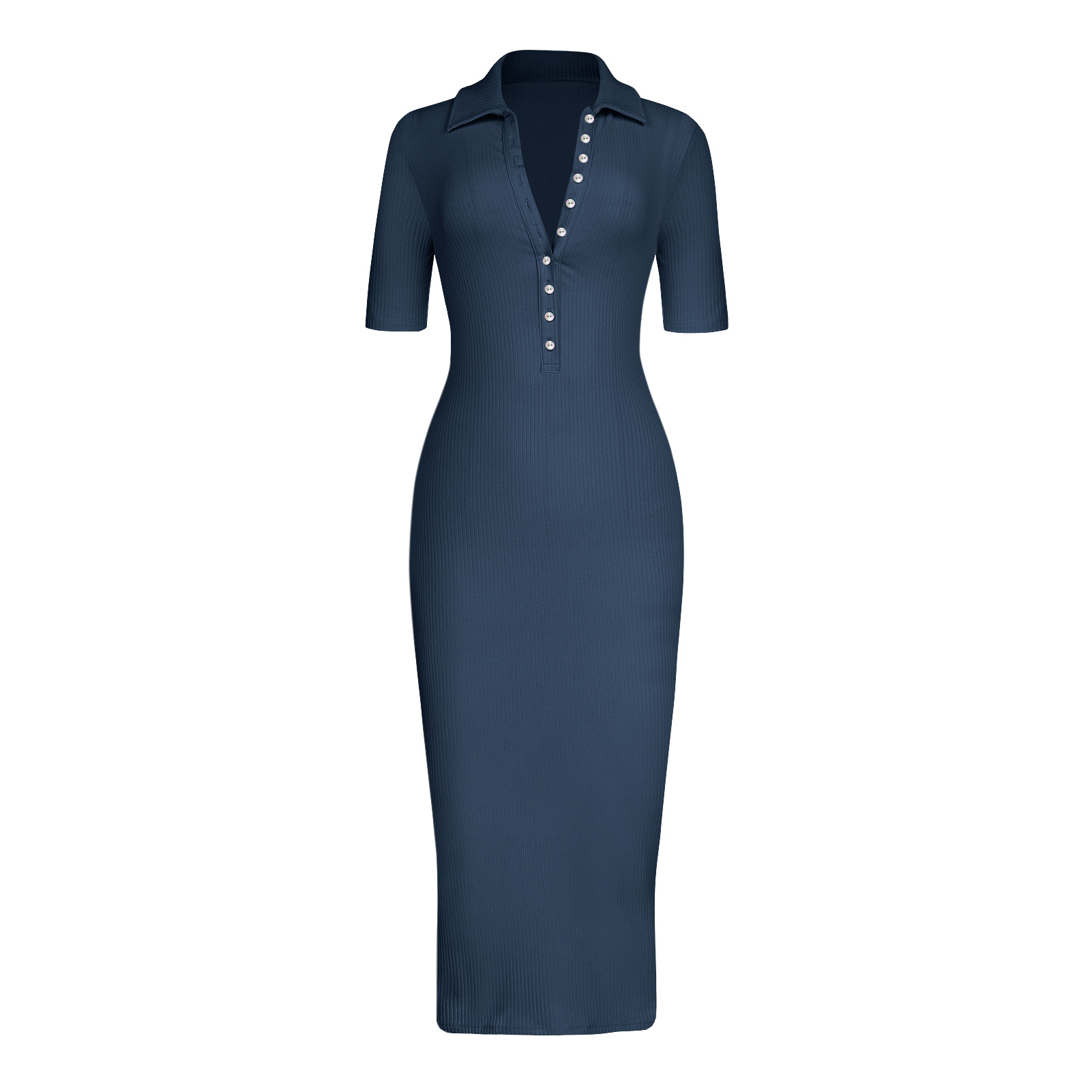 Dress for women Short Sleeve Dresses designer dress women New button lapel sleeve slim thread Fashion able women's clothing sells well high waist