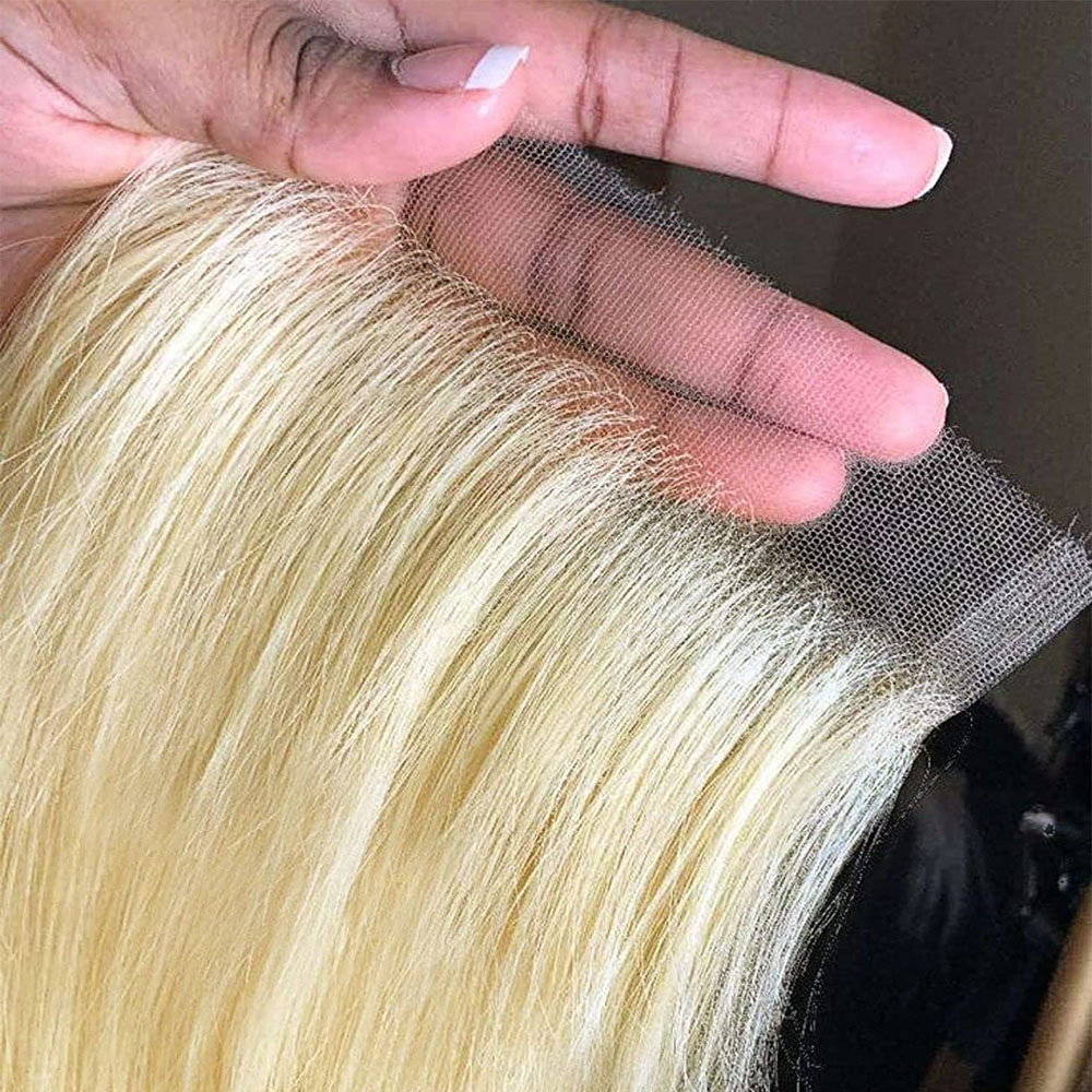 613 Blonde 5x5 4x4 6X6 13X4 13X6HD Lace Closure Body Wave Straight Human Hair Invisible Lace Melt Skins