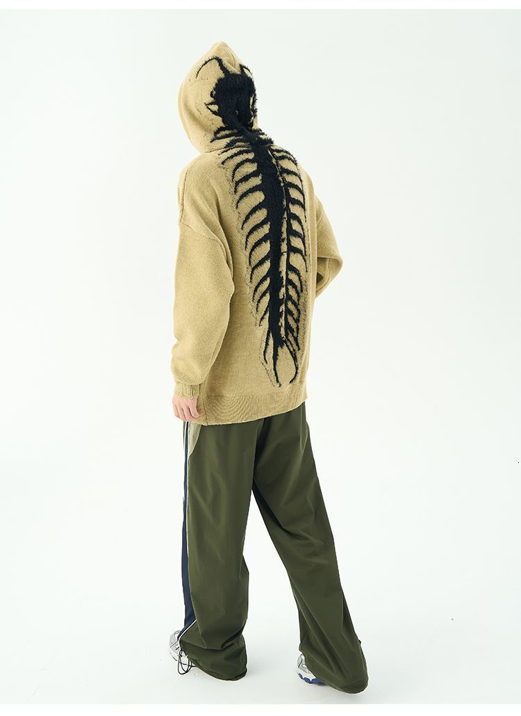 Womens Hoodies Sweatshirts Centipede Pattern Slouchy Hooded Sweaters Men Women In Winter American Knitwear Sweater Small Crowd High Street Lovers 2307