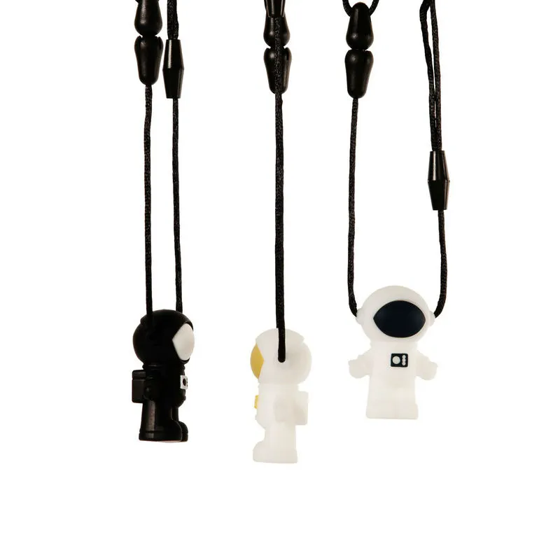 Astronaut Pendant Necklace Baby Teethers Safe Silicone Chew Beads Spaceman Teething Pendant Chewable Nursing Jewelry for Infant ToddlersZZ