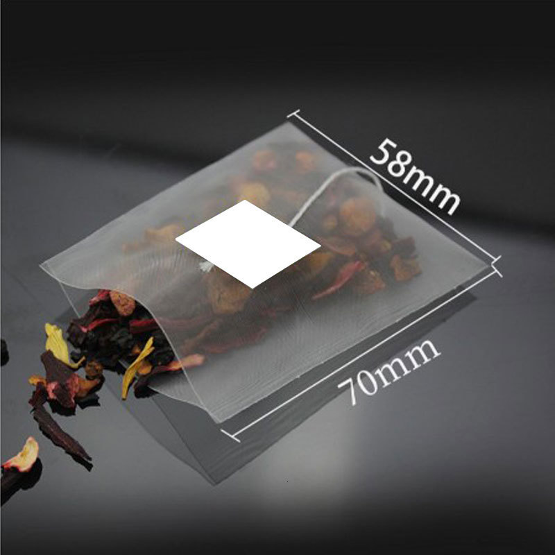 Tea Strainers 100pcslot Corn Fiber Pyramid Bags Sealed Heat Biodegradable Infuser Filter Bag 230726