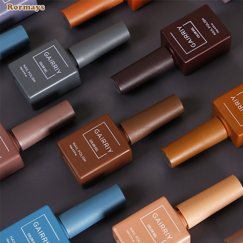 Rormays Gel Nail Polish 60 Color Suit New Color Semi Permanent Varnish Mixed Nail Art Salon Glitter Nail 15ML Ultraviolet LED Nail Salon Gel Factory W