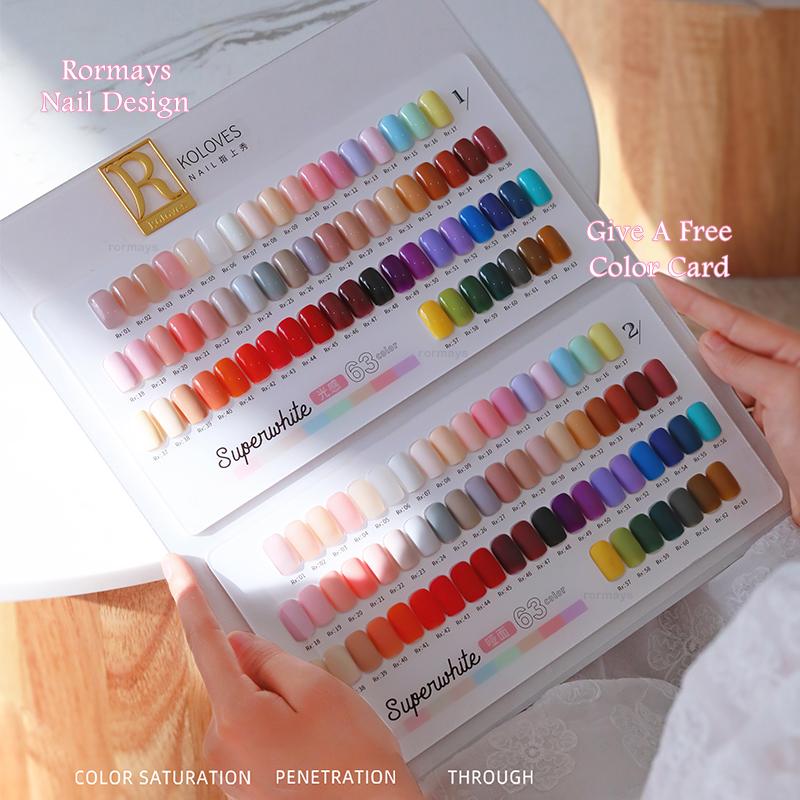 Rormays 63 Color Gel Nail Polish Set New Gel Design Dual Color Card Shiny Sequins Semi Permanent Mixed Varnish Gel UV LED Nail Salon Dedicated Gel Fac