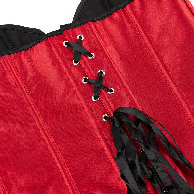 Women Overbust Satin Corset with Glitter Shimmery Detailing Women Fashion Plastic Bones Shapewear Corpete Korset No Frill No Trim Multicolors