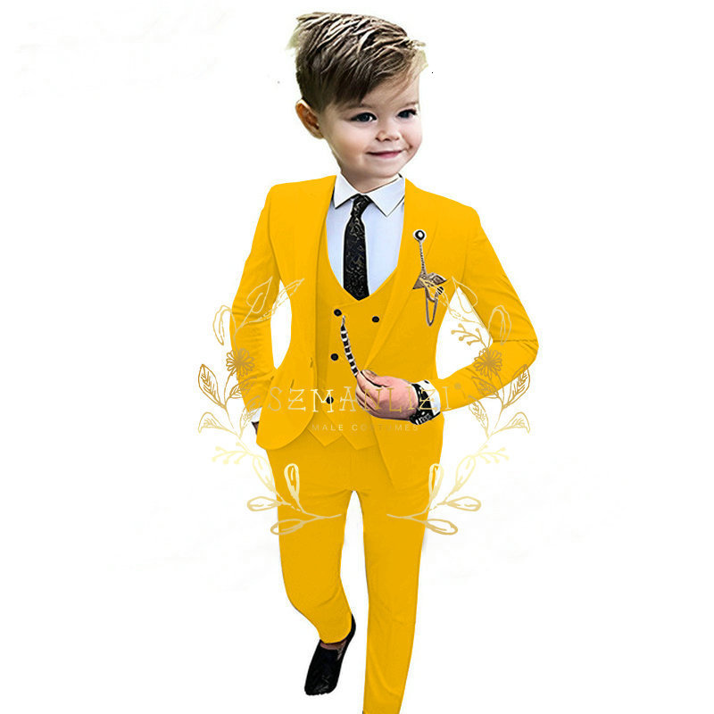 Suits Formal Beige Boys Suit 3 Piece Party Wedding Tuxedo Child Jacket Pants Vest Custom Made Kids Costume 316 years old 230726