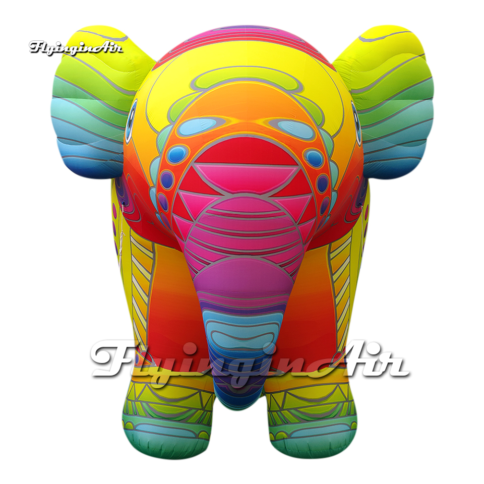 Amazing Cute Large Colorful Inflatable Elephant Fat Cartoon Animal Mascot Balloon With Blower Inside For Circus Event Show