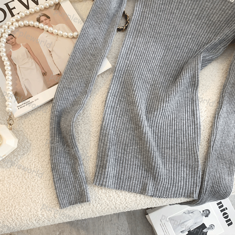 Womens T Shirt Base Shirt Womens Crew Neck Thin Knit T Shirt Top Long Sleeved Knit Sweater